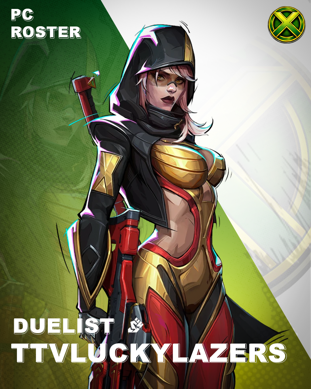 Lucky Lazers trading card design